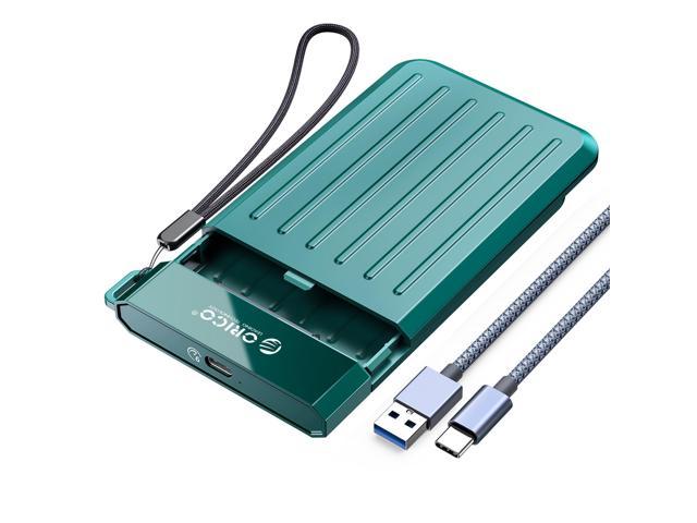 ORICO SATA to USB 3.1 Hard Drive Enclosure with Upgrade Braided USB C Cable, Portable 2.5inch External Hard Drive Case Support UASP for 2.5'' SSD/HDD for Laptop, PS4, Xbox,Router,Green - M25C3