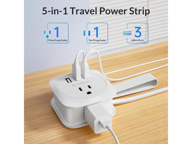 Travel Power Strip with USB Ports,Flat Plug Cruise Ship Power Strip ...