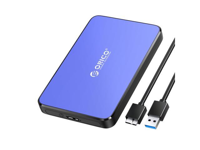 ORICO Tool Free 2.5 inch USB 3.0 SATA External Hard Drive Enclosure for 2.5" SATA HDD and SSD Support UASP and 6TB Drive Max -Blue