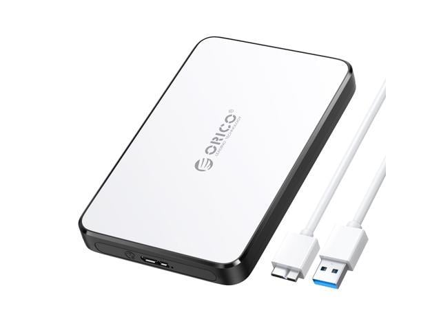 ORICO Slim Portable 2.5-Inch USB 3.0 External Hard Drive Enclosure with LED Indicator for  9.5mm 2.5-Inch SATA HDD with Cable Attachment