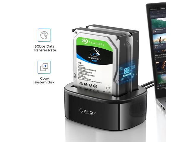ORICO Dual Bay USB 3.0 to SATA External Hard Drive Enclosure with Offline Clone Function External Hard Drive Docking Station for 2.5/3.5 inch HDD/SSD Tool Free -SATA Hard Drive Dock/Adapter/Reader