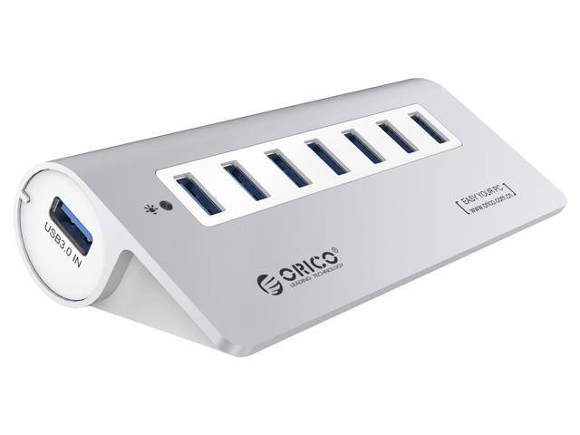 ORICO M3H7-SV USB 3.0 7-Port Aluminum Hub with 12V 2.5A Power Adapter and 3.3-Foot USB 3.0 Cable [VIA VL812 Chipset]
