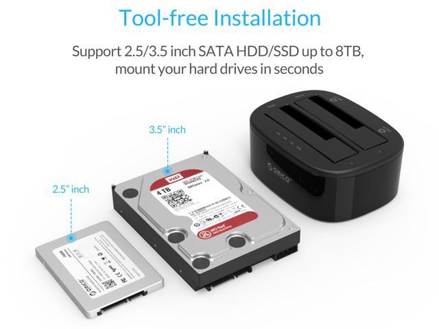 ORICO Dual Bay USB 3.0 to SATA External Hard Drive Enclosure with Offline  Clone Function External Hard Drive Docking Station for 2.5/3.5 inch HDD/SSD 