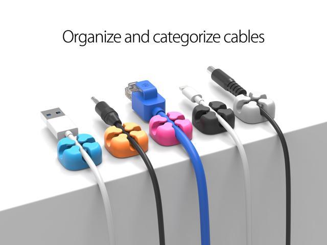 Msleep Cable Organizer Silicone USB Cable Winder Desktop Tidy Management Clips Desktop Cables Organizer