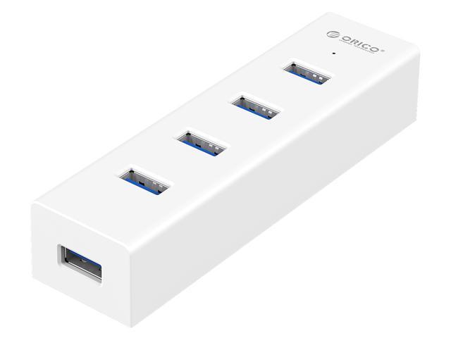 ORICO 4 Port Portable Super Speed USB 3.0 Hub Built-in 3ft USB 3.0 Cable for Ultra Book, Macbook Air, Windows 8 Tablet Pc -White ( H4013-U3 )