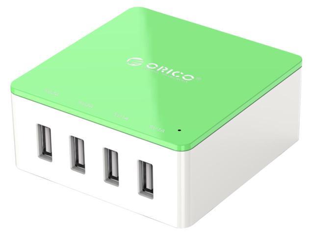 ORICO Electrical 5 Port Desktop USB Charger Green with 2 Prong Power Cord 30W Power Output for Tablet iPhone , iPad Air,iPad Pro, Galaxy, Pixel [CSK-4U] GREEN