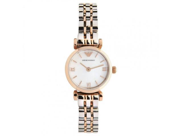 silver and gold armani watch women's