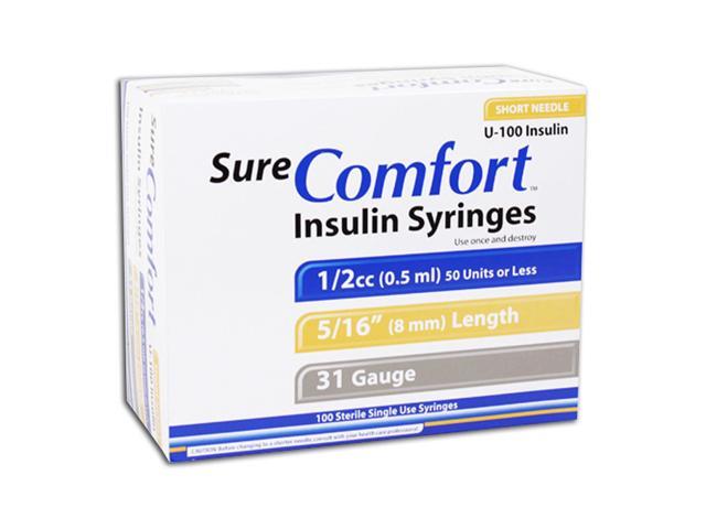 Sure Comfort Insulin Syringes 31 G 0 5 Cc 5 16 In 100 Ea 22