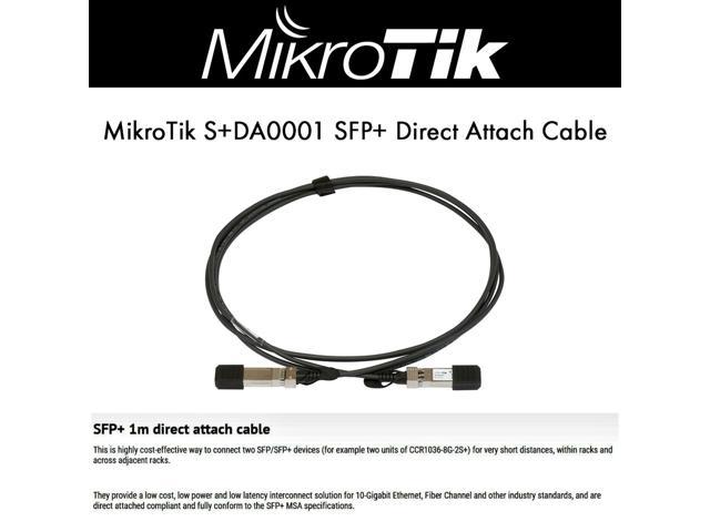 MikroTik S+DA0001 1m SFP C/âbles de Fibre Optique 1 m, SFP+, SFP+, Noir SFP Noir c/âble de Fibre Optique