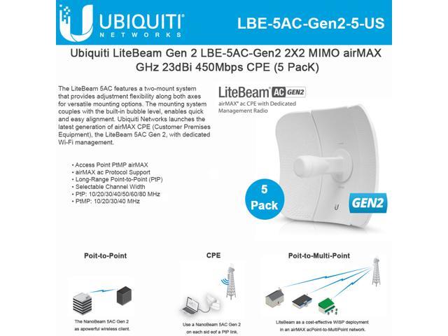Ubiquiti LiteBeam AC Gen2 LBE-5AC-Gen2 IEEE 802.11ac 450 Mbit/s Wireless Bridge 