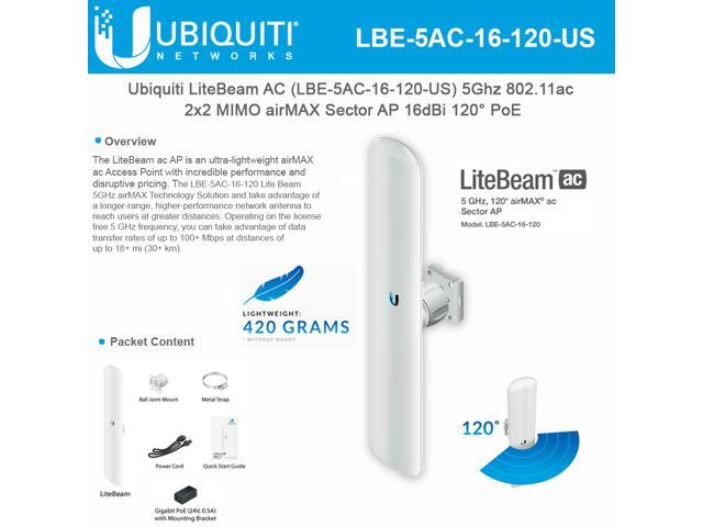 Ubiquiti Networks LBE-5AC-16-120-US 5 GHz Litebeam AC AP 16 dBi 120 ...