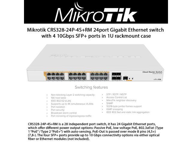 Mikrotik Cloud Router Switch CRS328-24P-4S+RM 24-Port Gigabit