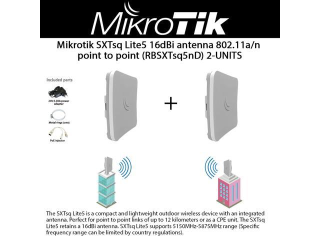 MikroTik SXTsq 5 High Power 16dBi 5GHz Dual Chain Integrated CPE/Backbone RBSXTsq5HPnD-US 