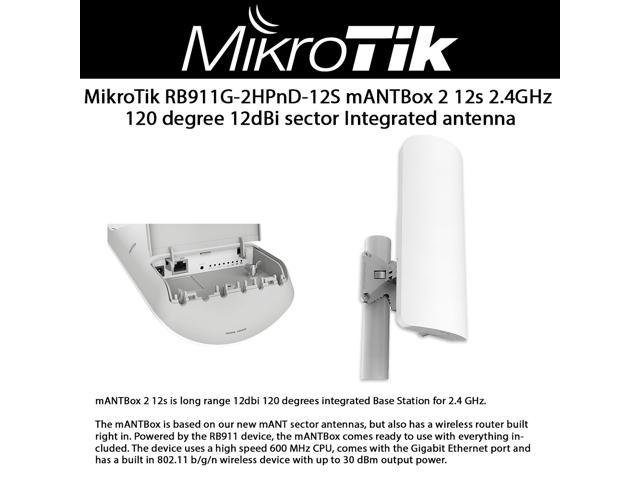 MikroTik RB911G-2HPnD-12S mANTBox 2 12s 12dBi dual polarization sector ...