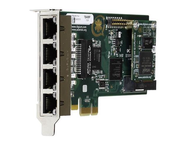 Digium 1TE435BF Four (4) Span Digital T1/E1/J1/Pri PCI-Express X1 Card