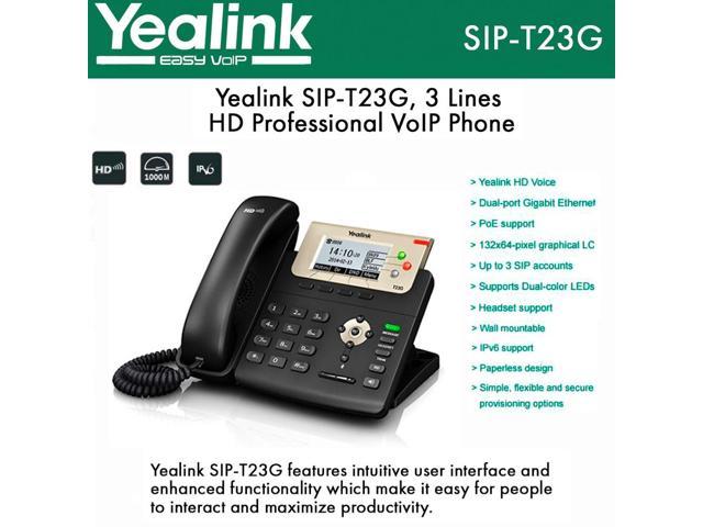 FACTORY RESET Yealink SIP-T23G Gigabit IP Business Office Phone W/ Blue Stand 