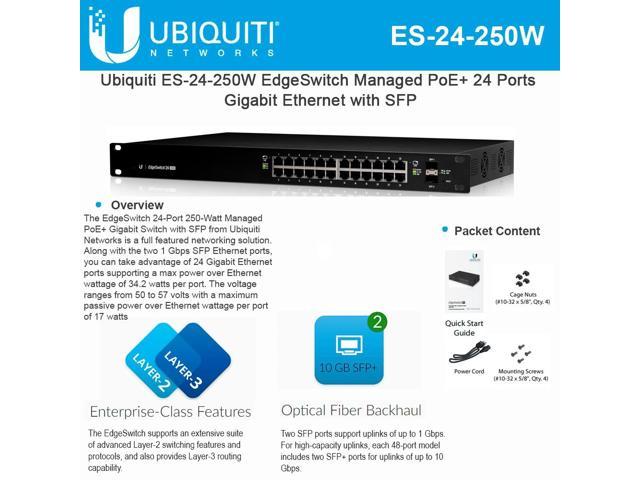 Ubiquiti ES-24-250W EdgeSwitch Managed PoE+ 24 Ports Gigabit