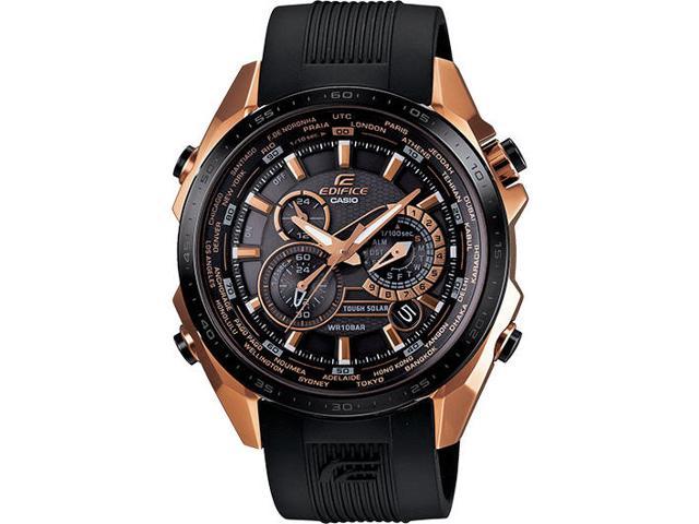 casio edifice black and rose gold