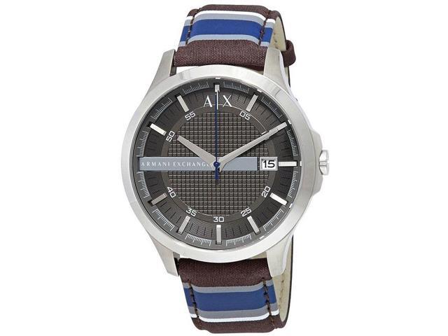 Armani Exchange Hampton Black Dial Mens Leather Watch Ax2196 Armani Exchange Hampton Black Dial Mens Leather Watch Ax2196