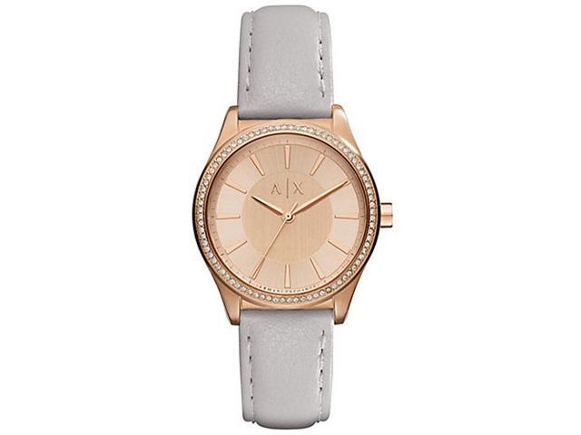 armani leather strap watch women's
