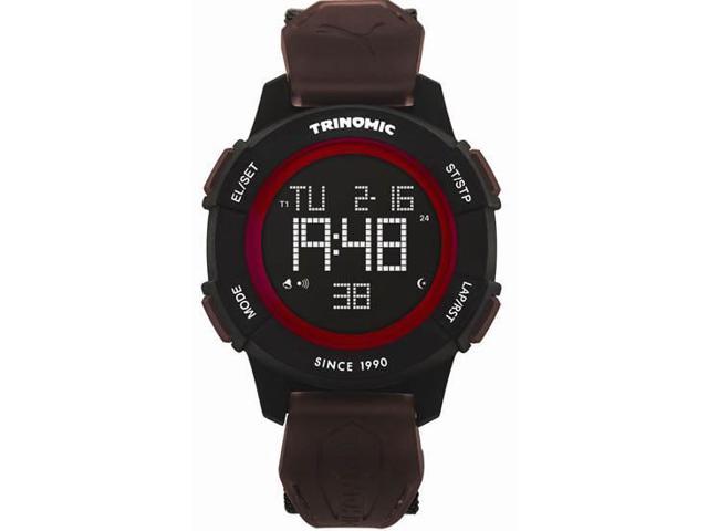 Grey Nylon Black Dial Red Accents Watch 
