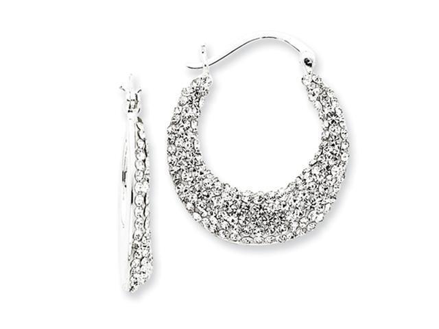 Sterling Silver W Swarovski Crystal Hoop Earrings Newegg Sterling Silver W Swarovski Crystal Hoop Earrings Newegg