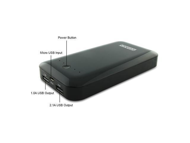 Dyconn XCharger Black 10000 mAh Dual USB Universal External Power Bank Backup Battery Charger PB10KB