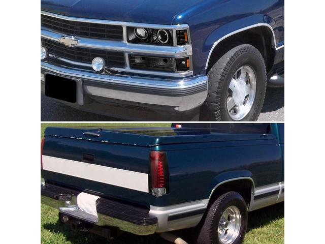 spec d tuning for 1994 1998 chevy suburban yukon halo projector headlight bumper lights corner red led tail lamp left right 1994 1995 1996 1997 1998 newegg com spec d tuning for 1994 1998 chevy