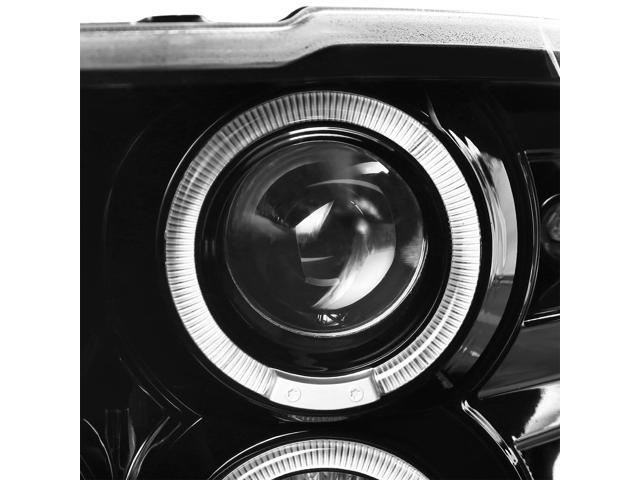 Spec-D Tuning 2LHP-RAM09G-TM Glossy Black Dodge Ram 1500 2500 3500 Halo Projector LED Headlights 