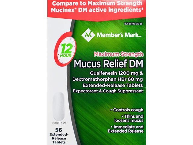 Mucus Relief Maximum Strength Guaifenesin 10mg Dextromethorphan Hbr 56 Count Newegg Com
