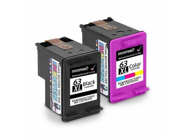 INKUTEN 2 Pack HP DeskJet 3631, 1 Black and 1 Tri-Color High Yield Ink Cartridges COMPATIBLE 