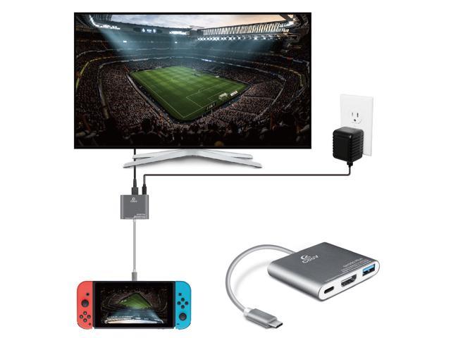 Nintendo Switch To Hdmi Adapter Usb Type C Hub Usb C Charging Port Hdmi Output Dongle Video Audio Av Charging Port Adaptor Converter Cable Wire Cord Plug Connector Newegg Com
