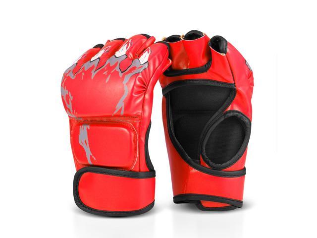 Muay Thai Boxing Gloves Leather Punch Training Kickboxing Sandbag Adult Fighting 