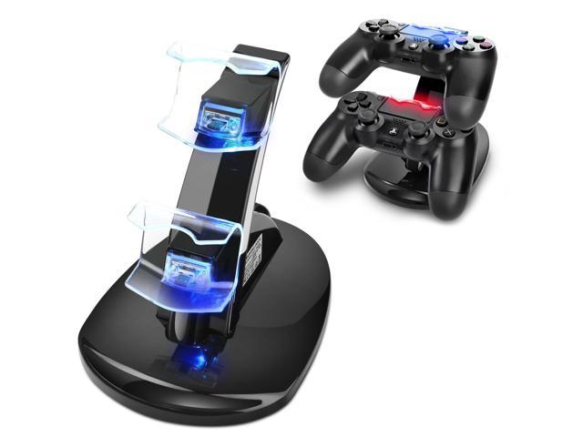 PS4 Controller - 2x USB Charger Dual Charging Dock Cradle Stand Accessory for Sony Playstation 4 Gaming Control with LED Indicator + Micro Cable (Black) - Newegg.com