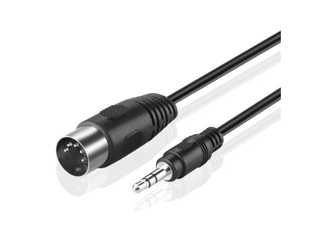 10ft MIDI Cable with 5 Pin DIN Plugs Black