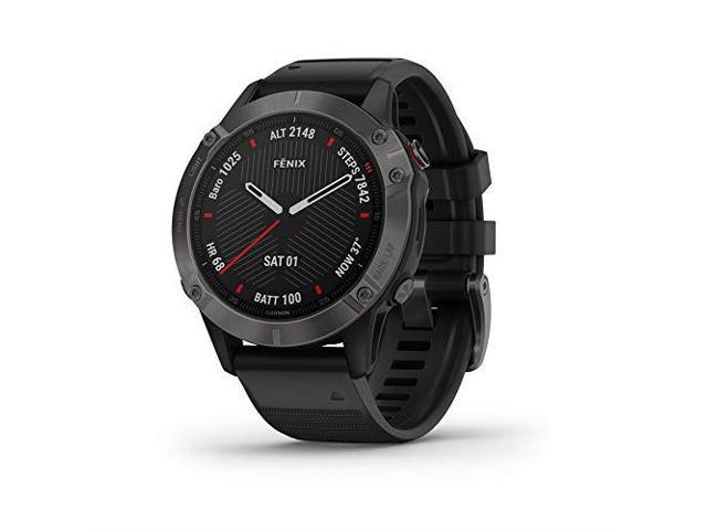 Garmin Fenix 6 Sapphire, Premium Multisport GPS Watch, -Dark Gray with Black Band- (010-02158-10) [753759232740]