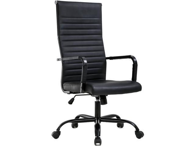 CLATINA Ergonomic Mid-Back Upholstered Swivel Task Chair with Black Plastic Arm