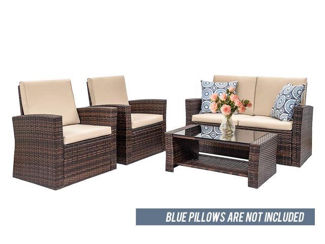4 Pieces Outdoor Patio Furniture Sets, Outdoor Patio Furniture Sectional