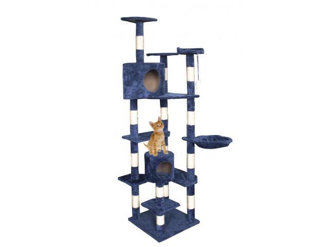 Cat Tree 80 Navy Blue Condo Furniture Scratching Post Pet Kitten Cat Tree 80 Navy Blue Condo Furniture Scratching Post Pet Kitten House