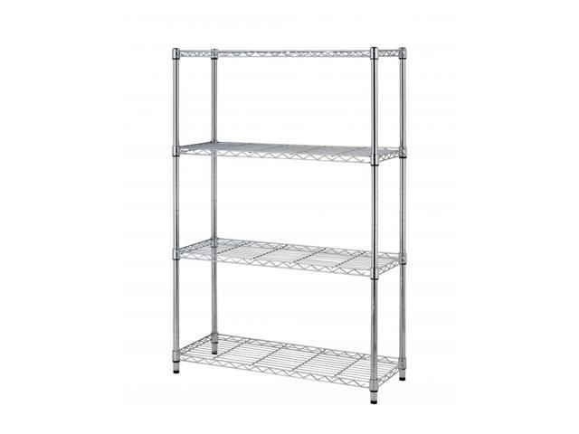 Photo 1 of 4 Tier Adjustable Steel Wire Metal Shelving Rack- Chrome 36"x14"x54"