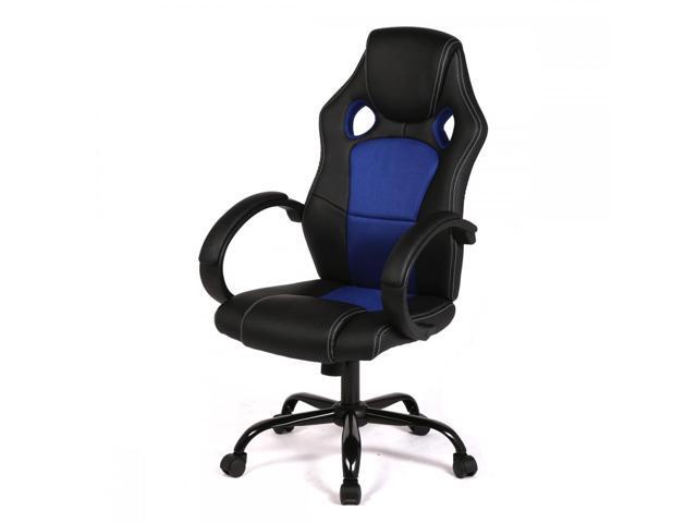 New Blue High Back Racing Car Style Bucket Seat Office Desk Chair New Blue High Back Racing Car Style Bucket Seat Office Desk Chair Gaming R39