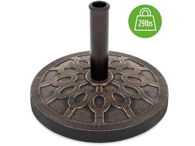 Best Choice Products 18in Round Heavy Duty Steel Patio Umbrella Base Stand W Rust Resistant Finish Bronze Newegg Com