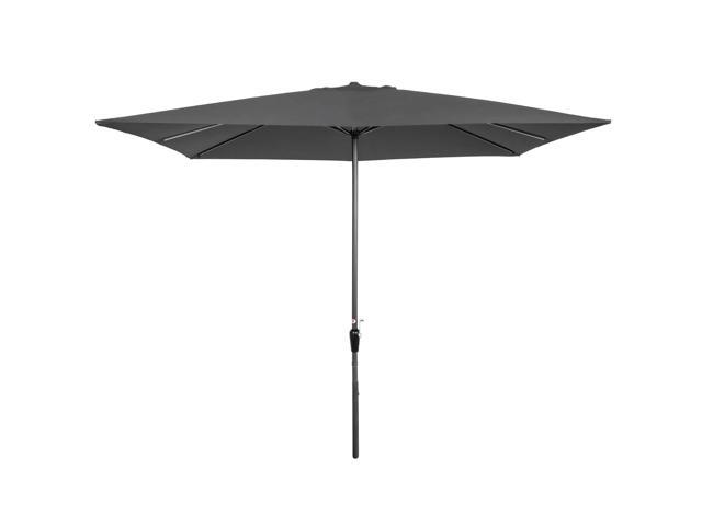 Best Choice Products 8x11ft Rectangular Patio Umbrella W Crank Fade Resistant 210g Polyester Fabric Gray Newegg Com