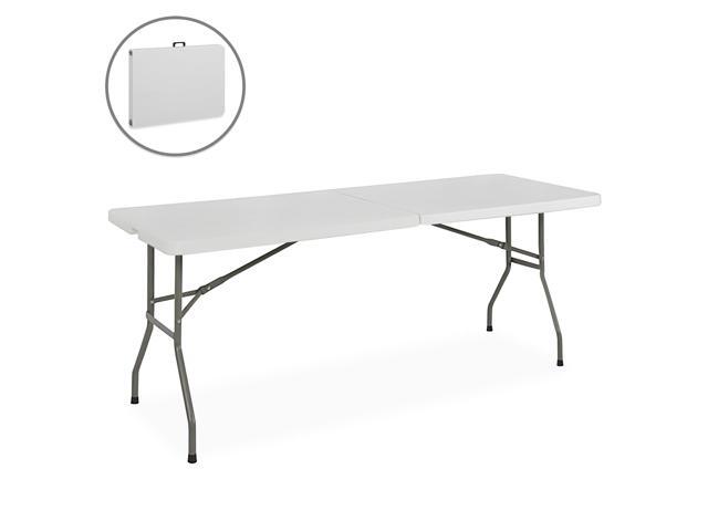Best Choice Products 6ft Indoor Outdoor Portable Folding Plastic Dining Table For Picnic Party Camp W Handle Lock Newegg Com