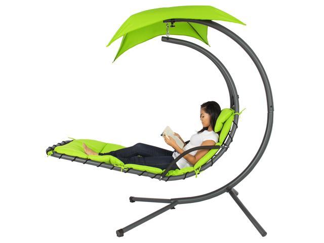 Best Choice Products Hanging Curved Chaise Lounge Chair Swing For