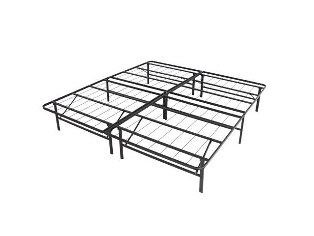 Best Choice Products Queen Sized Foldable Metal Platform Bed Frame Mattress Foundation No Box Spring Needed Black Newegg Com