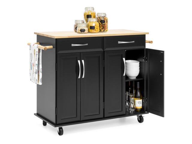 Best Choice Products Portable Kitchen Island Cart W Wood Top 2