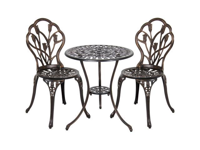 Best Choice Products 3 Piece Cast Aluminum Patio Bistro Furniture