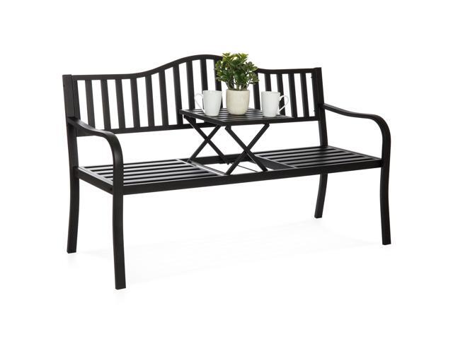 Best Choice Products Cast Iron Patio Garden Double Bench Seat For