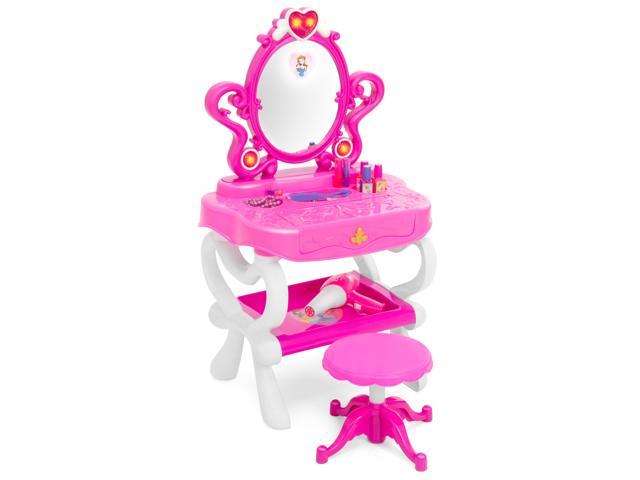 kiddie play pretend play kids vanity table and chair beauty play set